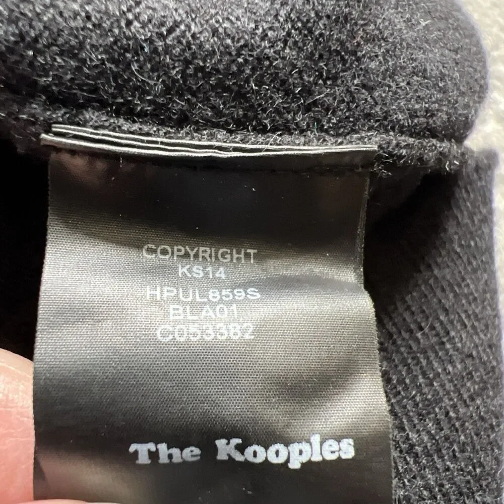 The Kooples Sports Cashmere Henley Sweater Mens Large Black Golf Logo Buttons
